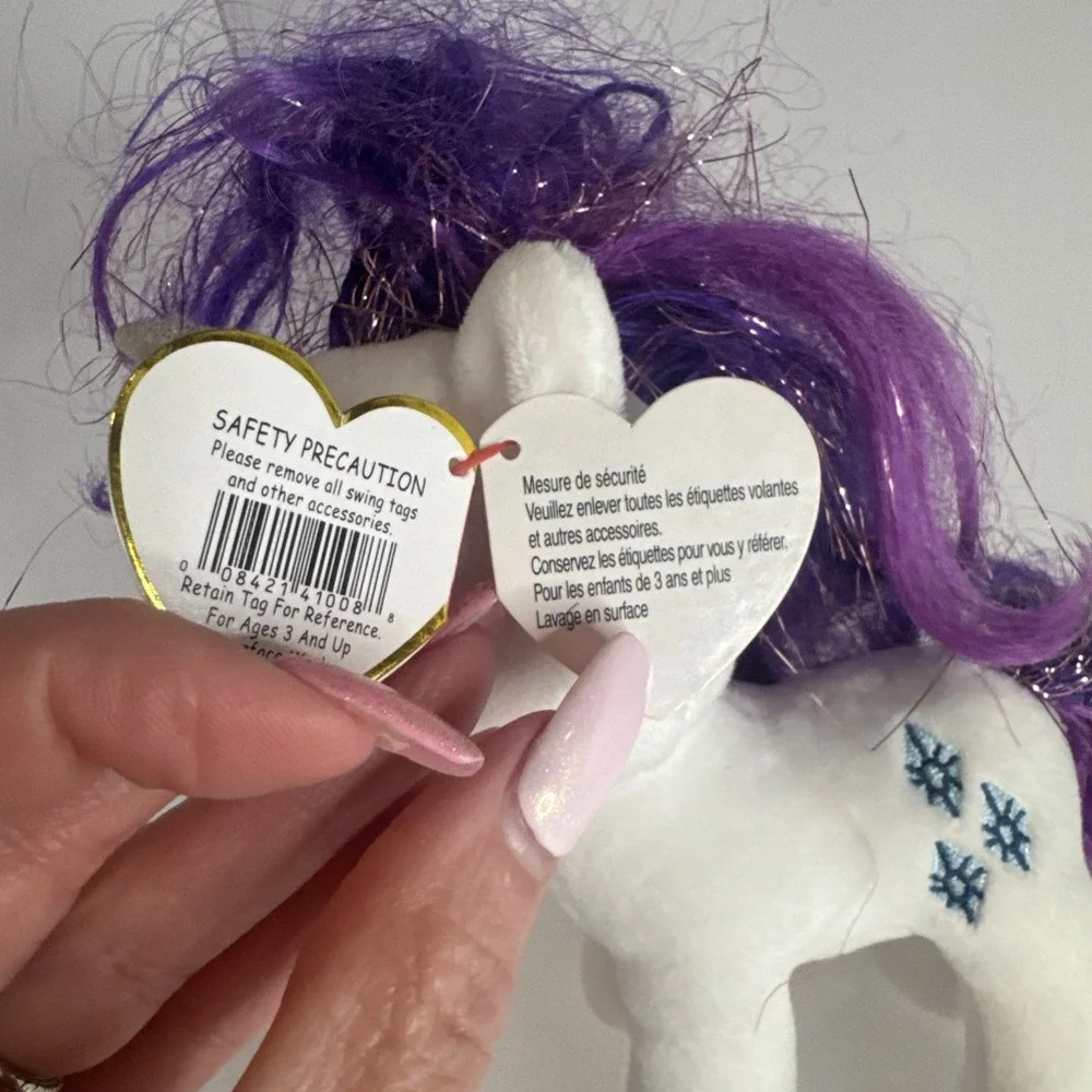 RARITY My Little Pony TY Beanie Baby Sparkle Hair Strands 7 inch NEW with Tag - Picture 11 of 13
